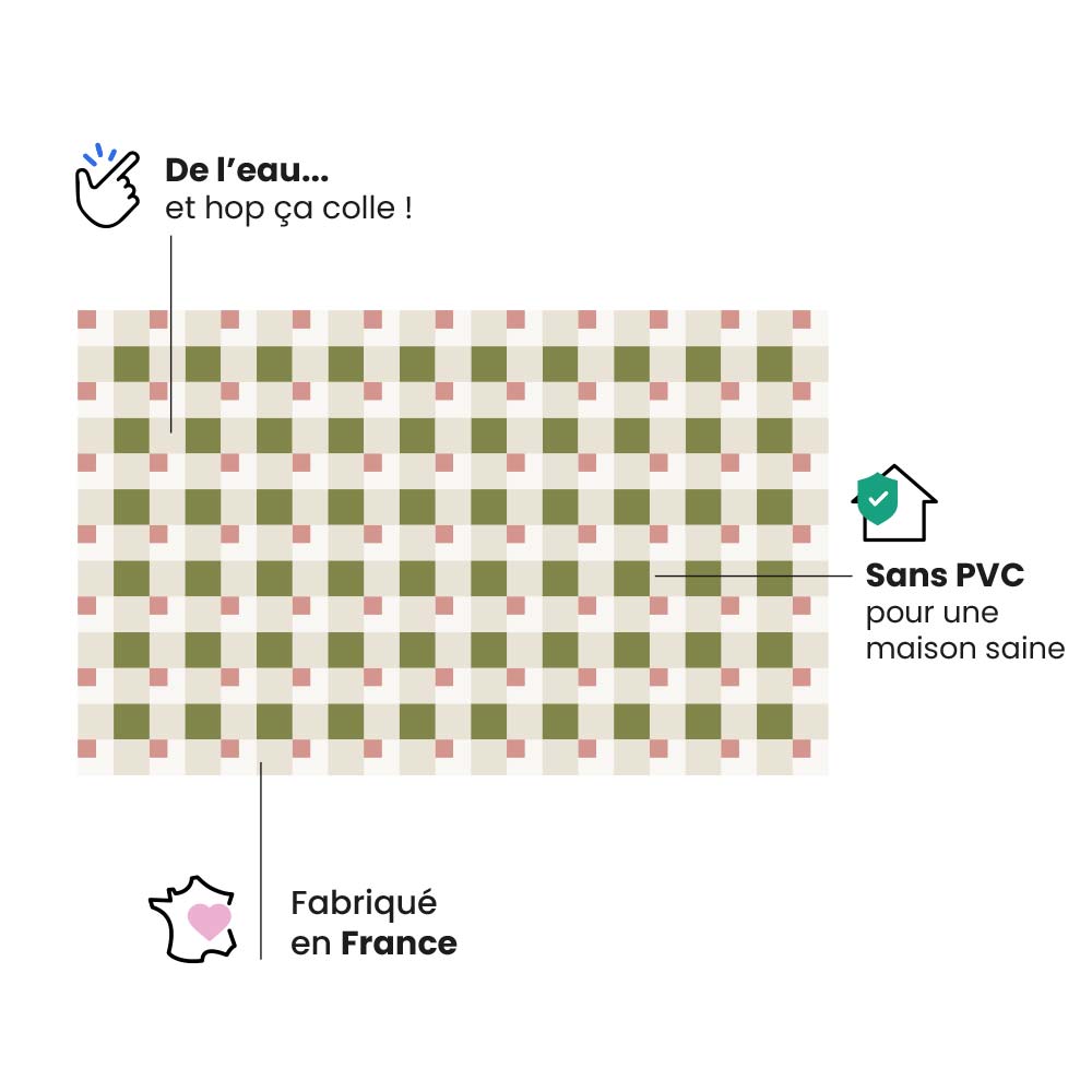 Tête de lit Damier Vert Olive