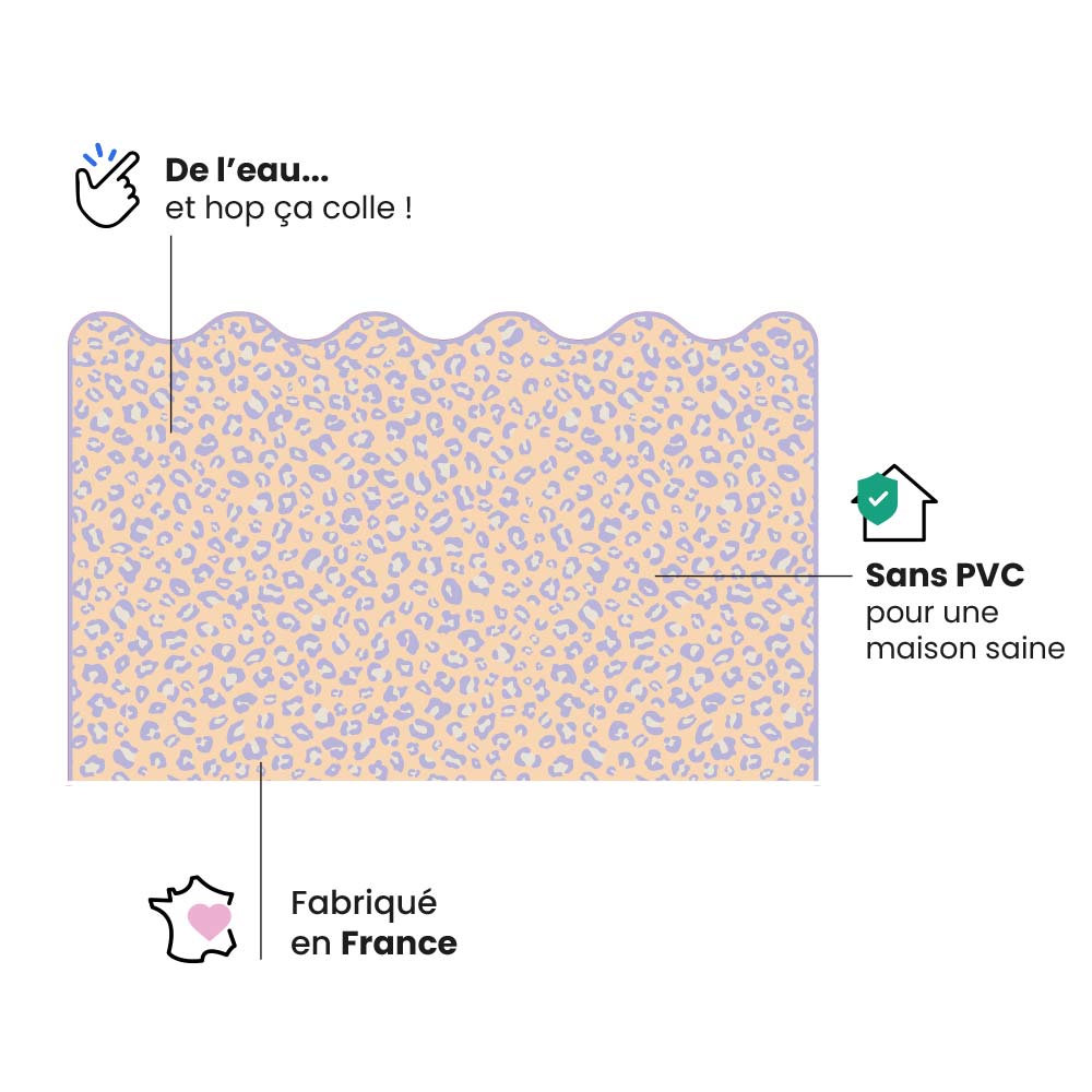 Tête de lit Léopard Pêche/Lilas