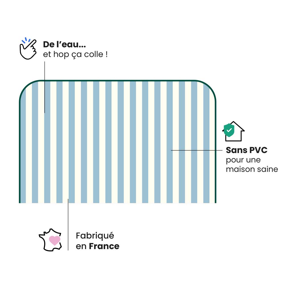 Tête de lit Rayures Bleu fumé