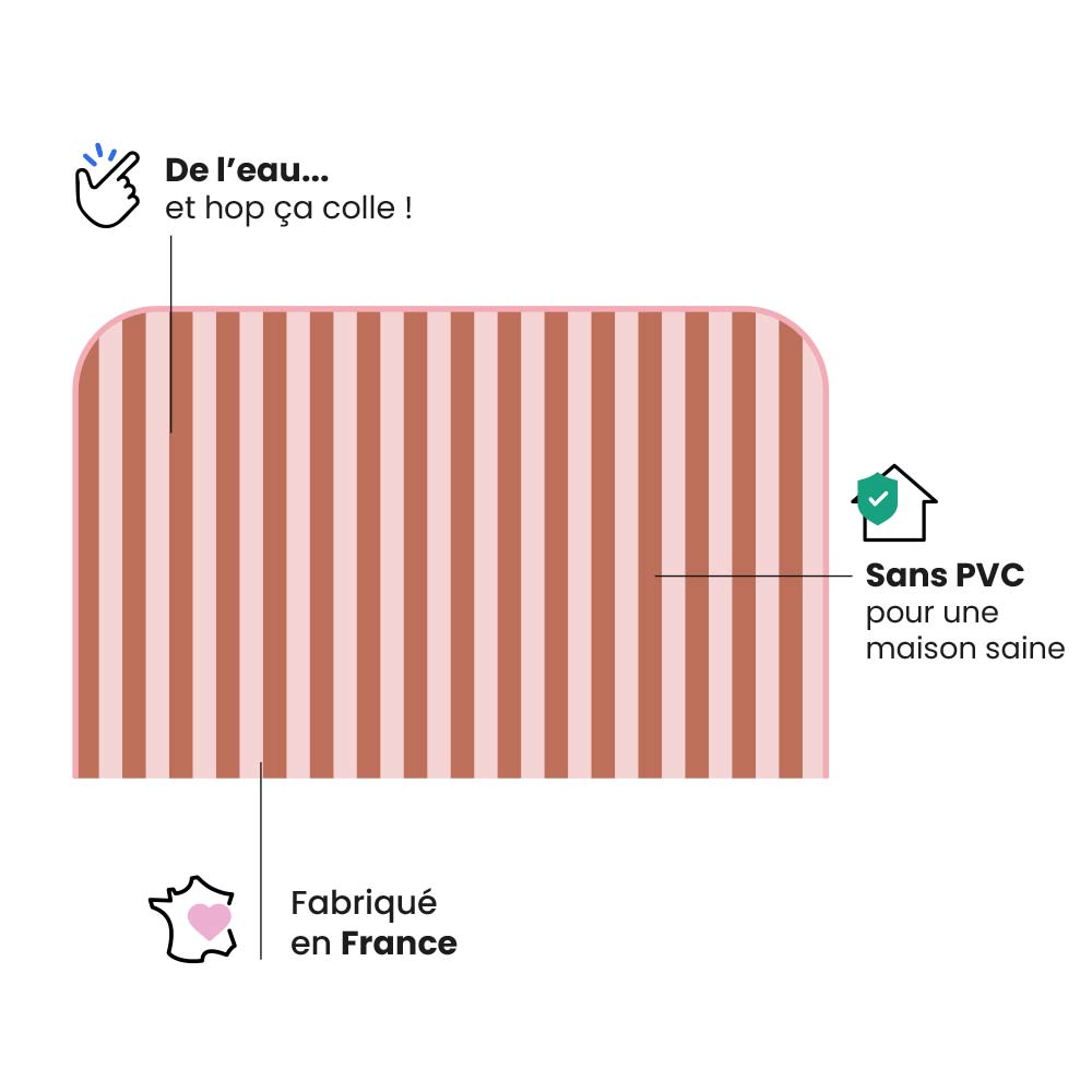 Tête de lit Rayures Terracotta