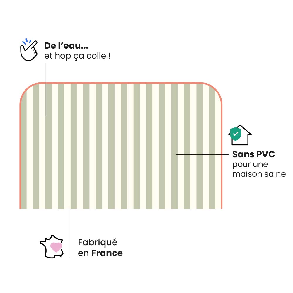 Tête de lit Rayures Vert matcha