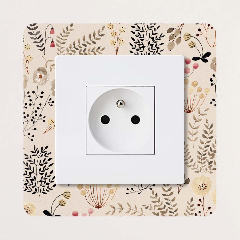 Décoration pour prises et interrupteurs Fleurs