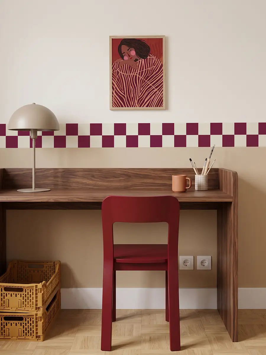 Frise murale Damier