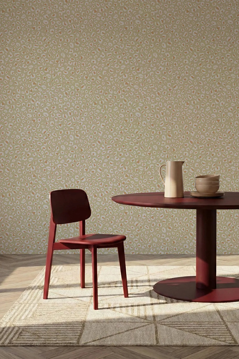 Papier peint Leopard dans une salle à manger contemporaine