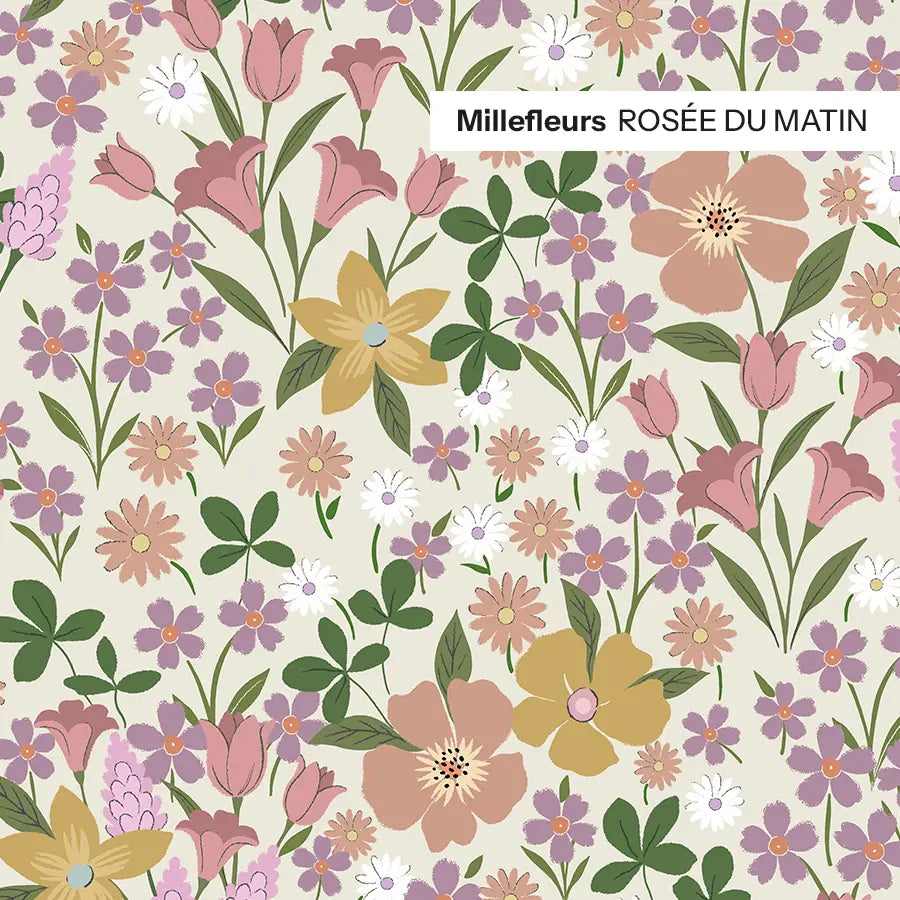 Papier peint fleuri Millefleurs sur mesure