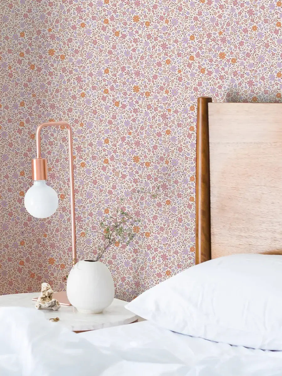 Papier peint fleuri Silena sur mesure