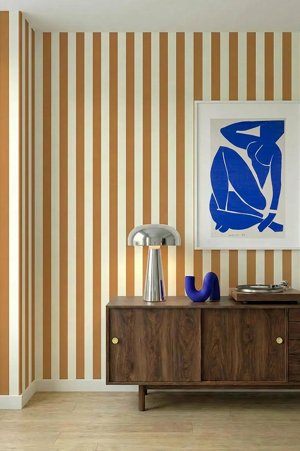 Papier peint Rayures Caramel