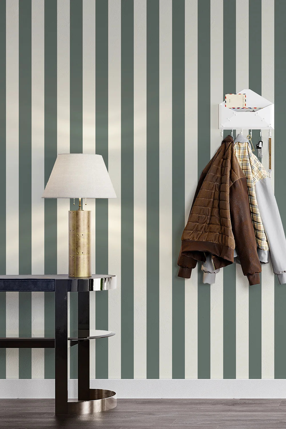 MG0103 | Papier peint Rayures Vert Sauge