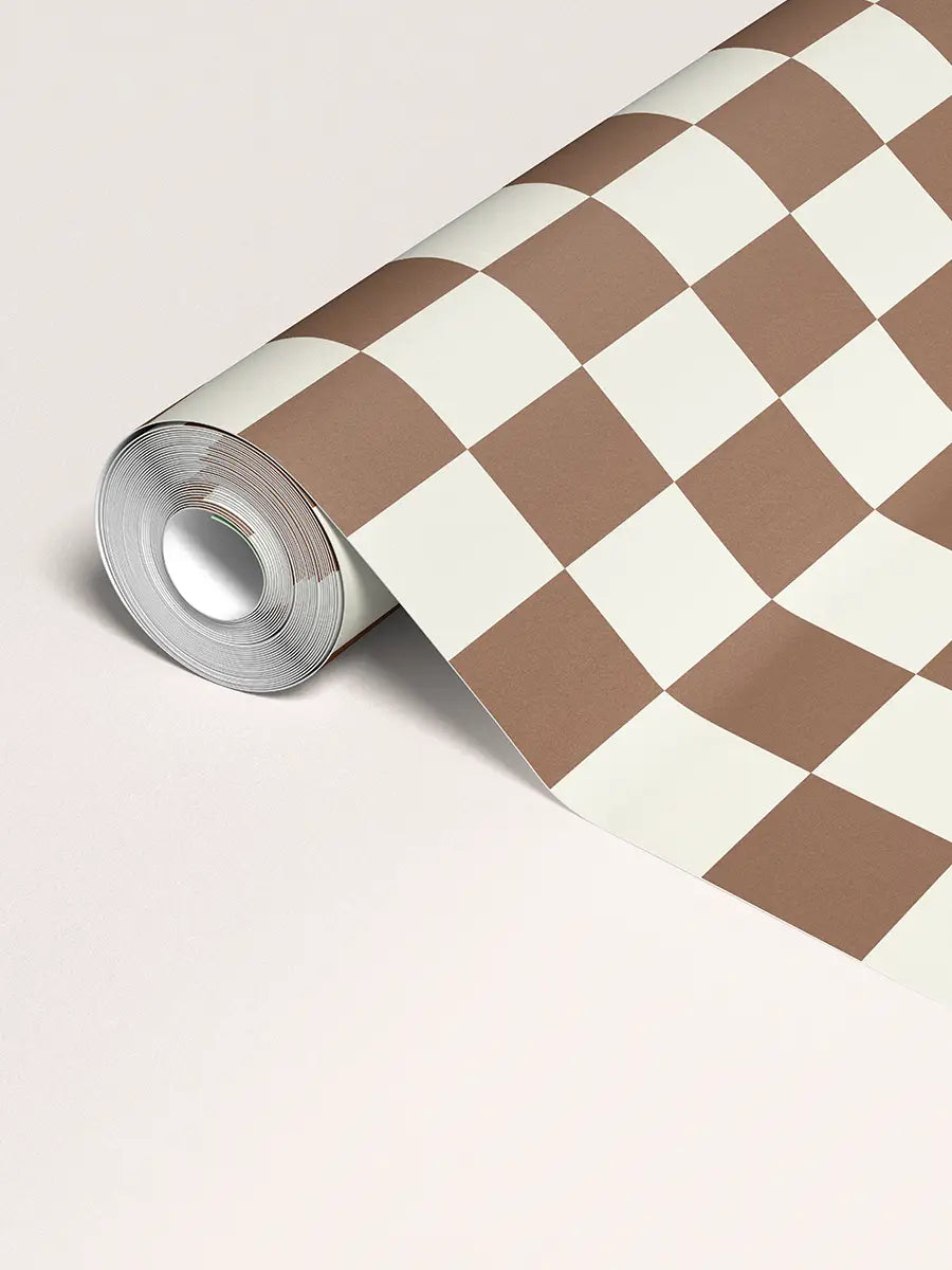 Papier peint Damier Moka