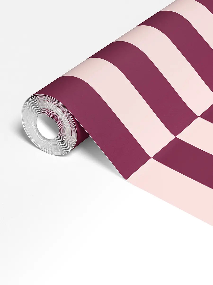 Papier peint Tempo Cerise & Rose poudré