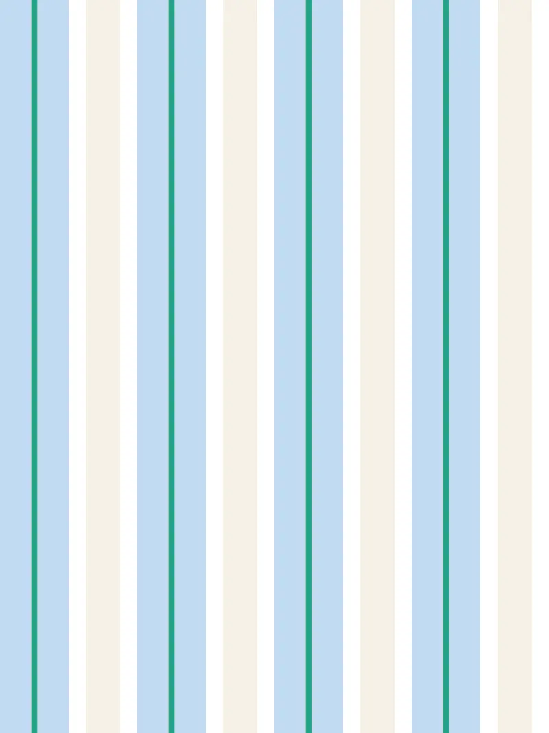 Papier peint rayures Gelato Bleu et Crème