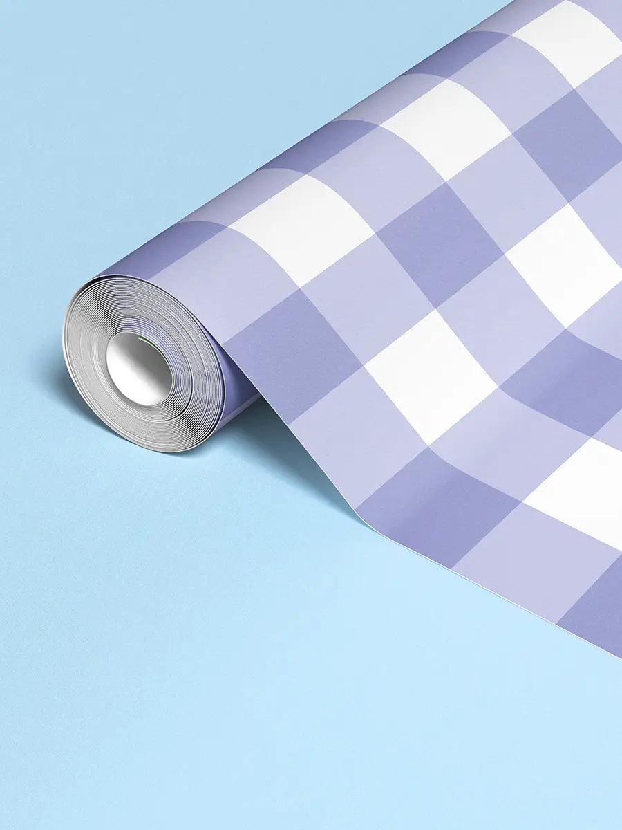 Papier peint Vichy Diabolo Violette