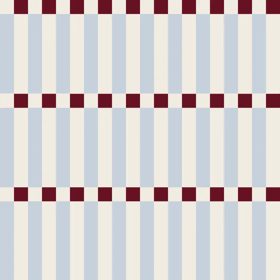 Soubassement Damier graphique Bleu ciel & Bordeaux