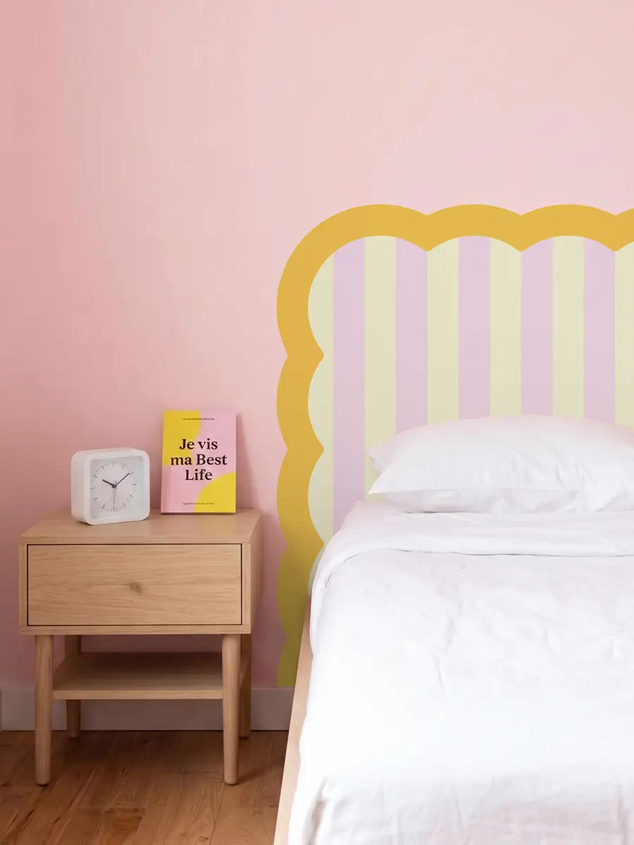Tête de lit Nuage Jaune et Rose