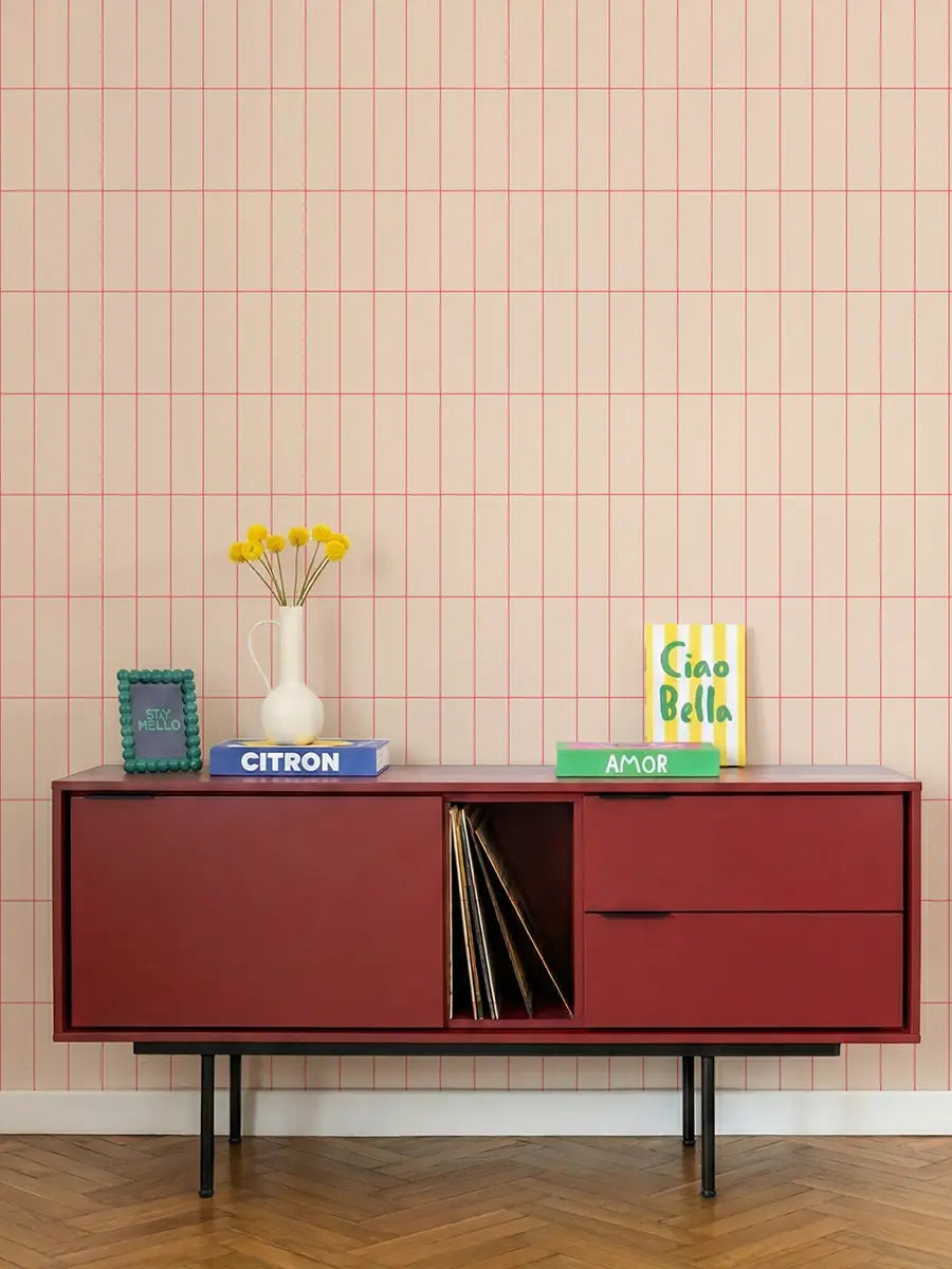 Papier peint Grid Corail