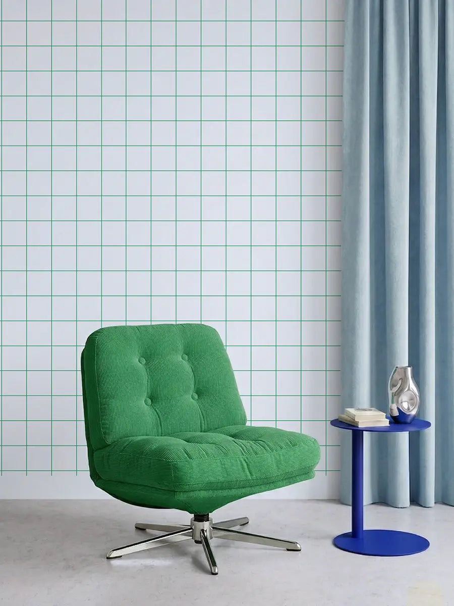 Papier peint Carreaux Vert électrique