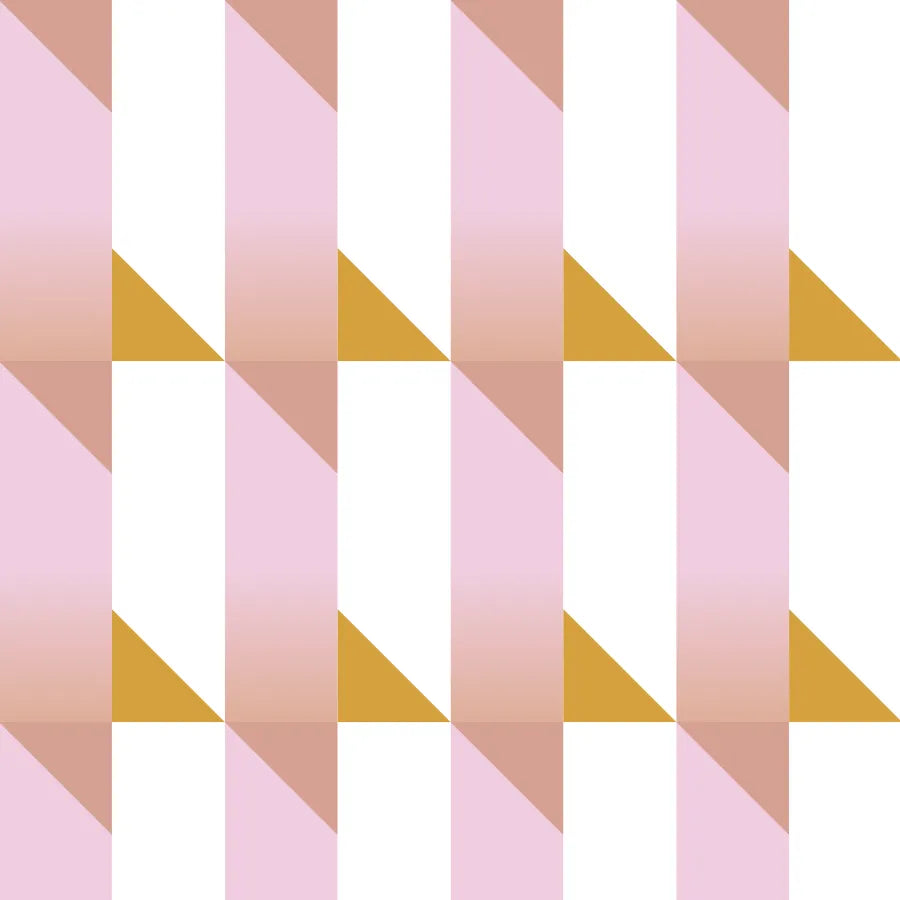 Papier peint Tangram Rose Ocre