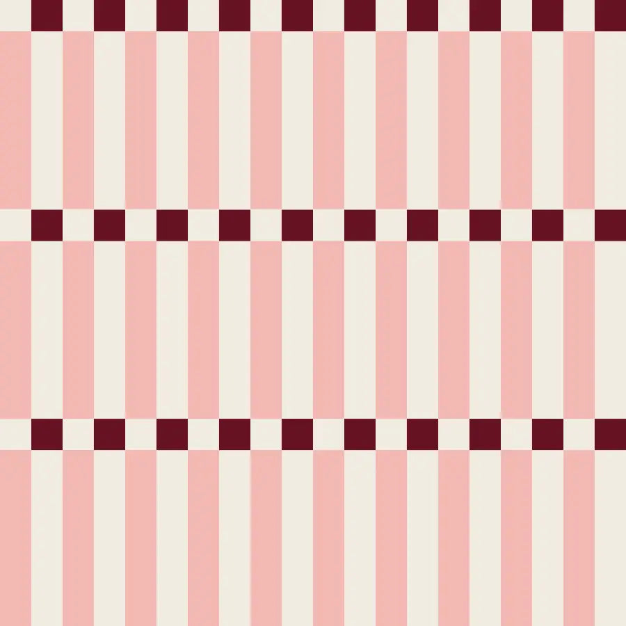 Soubassement Damier graphique Rose Blush & Bordeaux