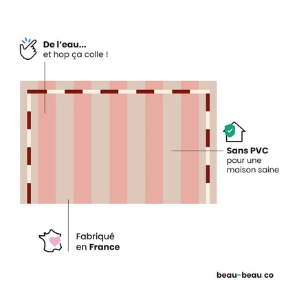 Tête de lit Rayures Beige et rose