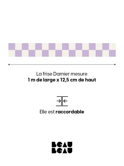 Frise murale Damier