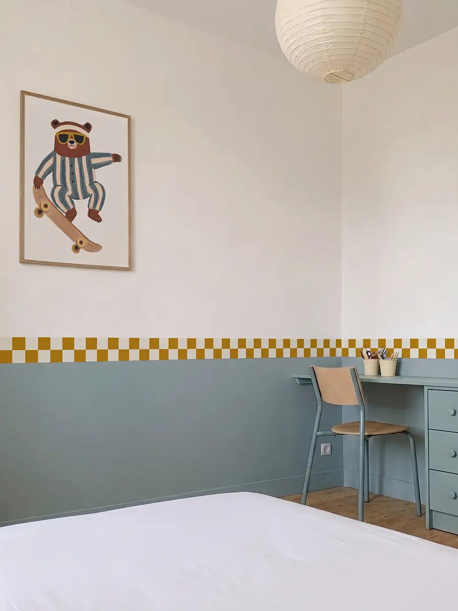 Frise murale Damier