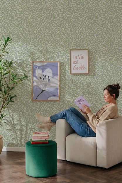 Papier peint Savane Vert Matcha