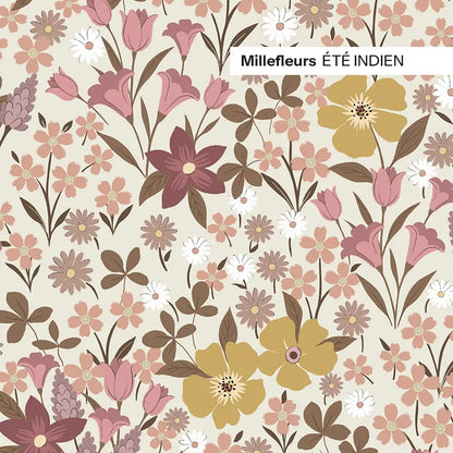 Papier peint fleuri Millefleurs sur mesure