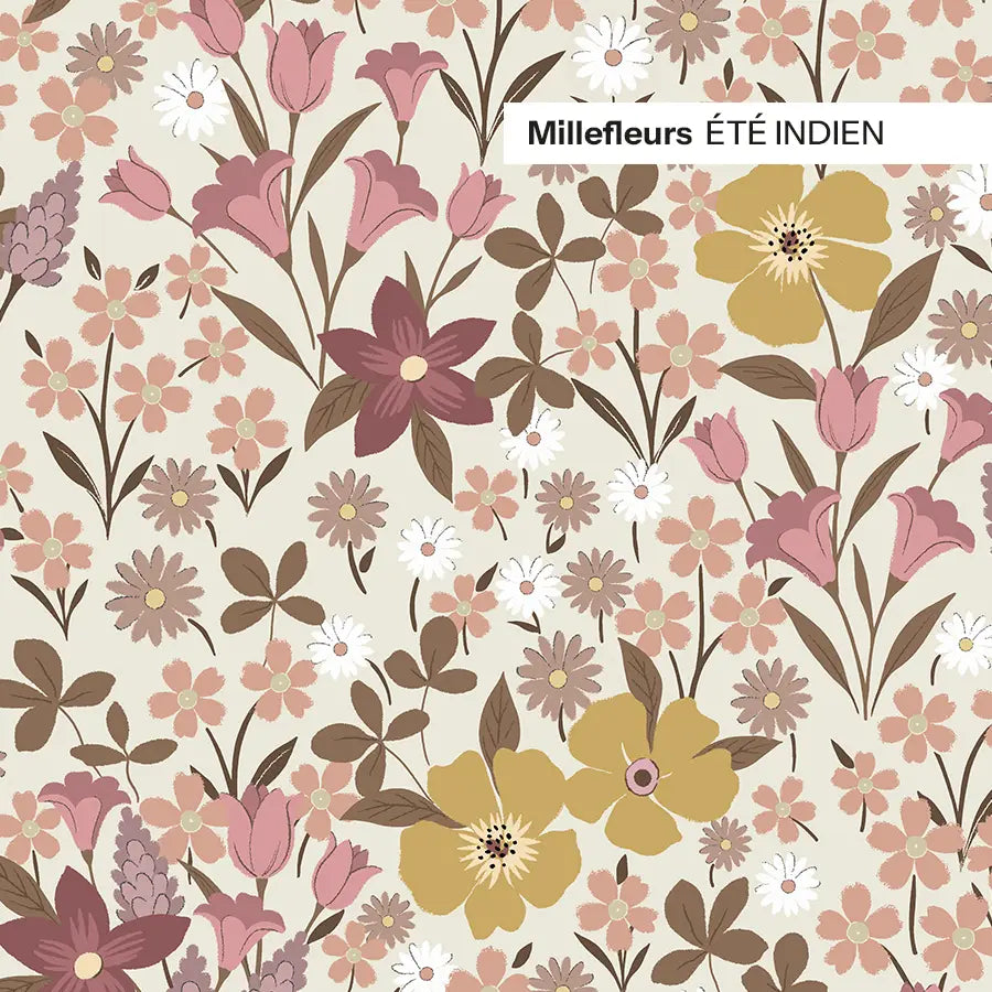 Papier peint fleuri Millefleurs sur mesure