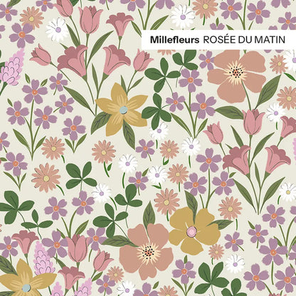 Papier peint fleuri Millefleurs sur mesure