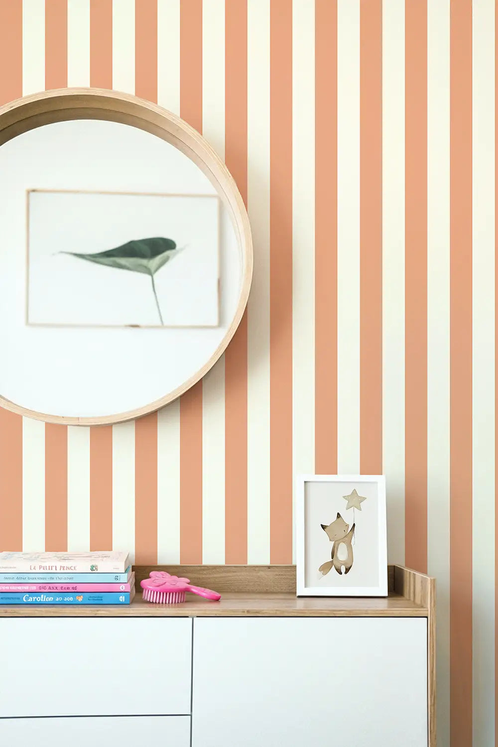 MG0100 | Papier peint Rayures Abricot