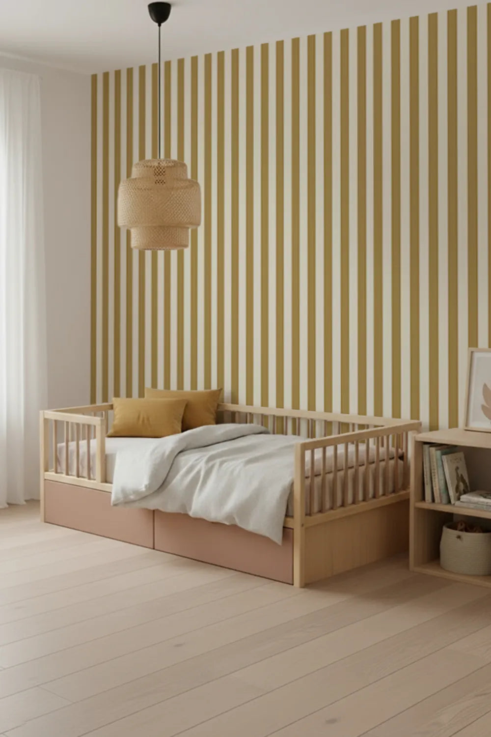 MG0101 | Papier peint Rayures Moutarde