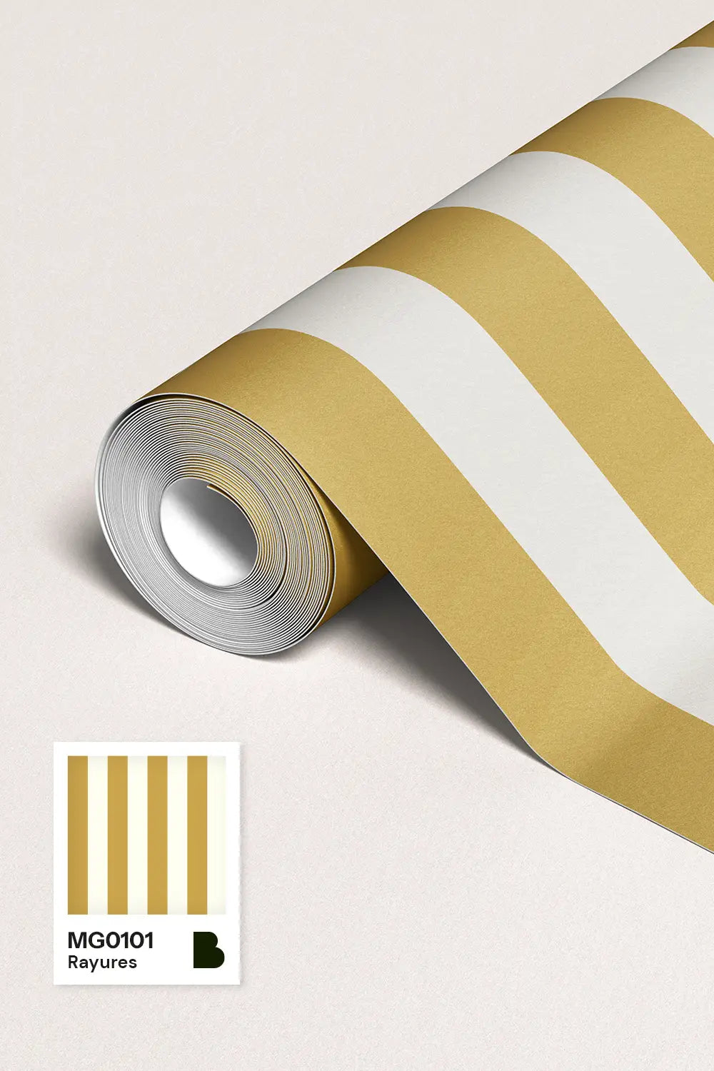 MG0101 | Papier peint Rayures Moutarde