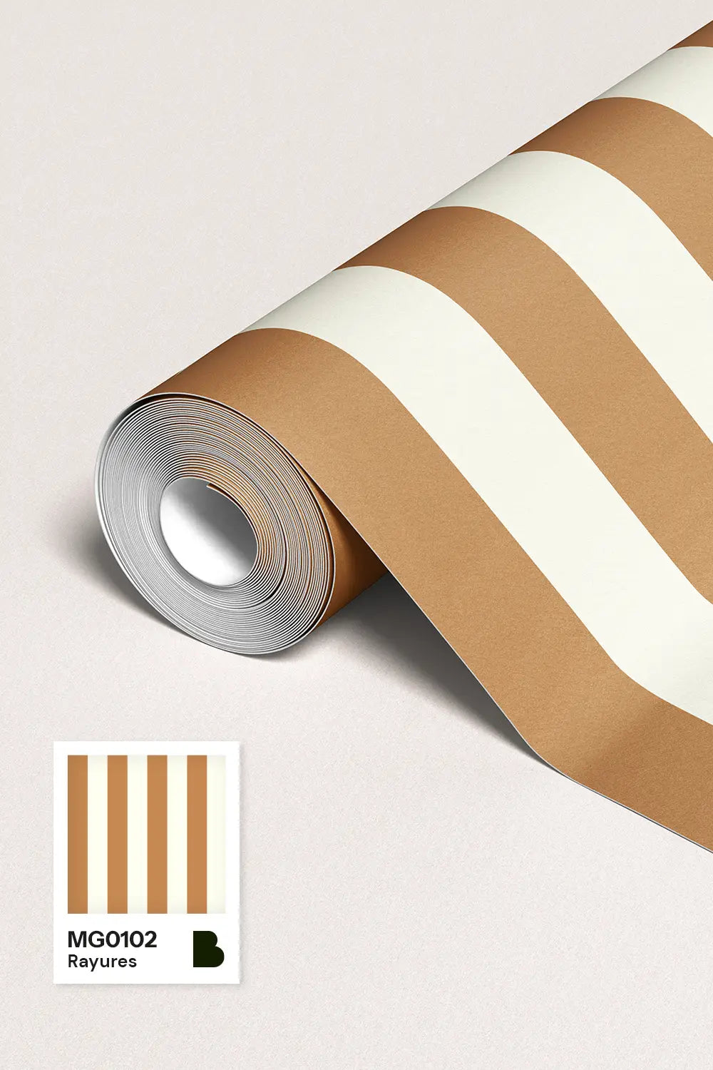 MG0102 | Papier peint Rayures Caramel