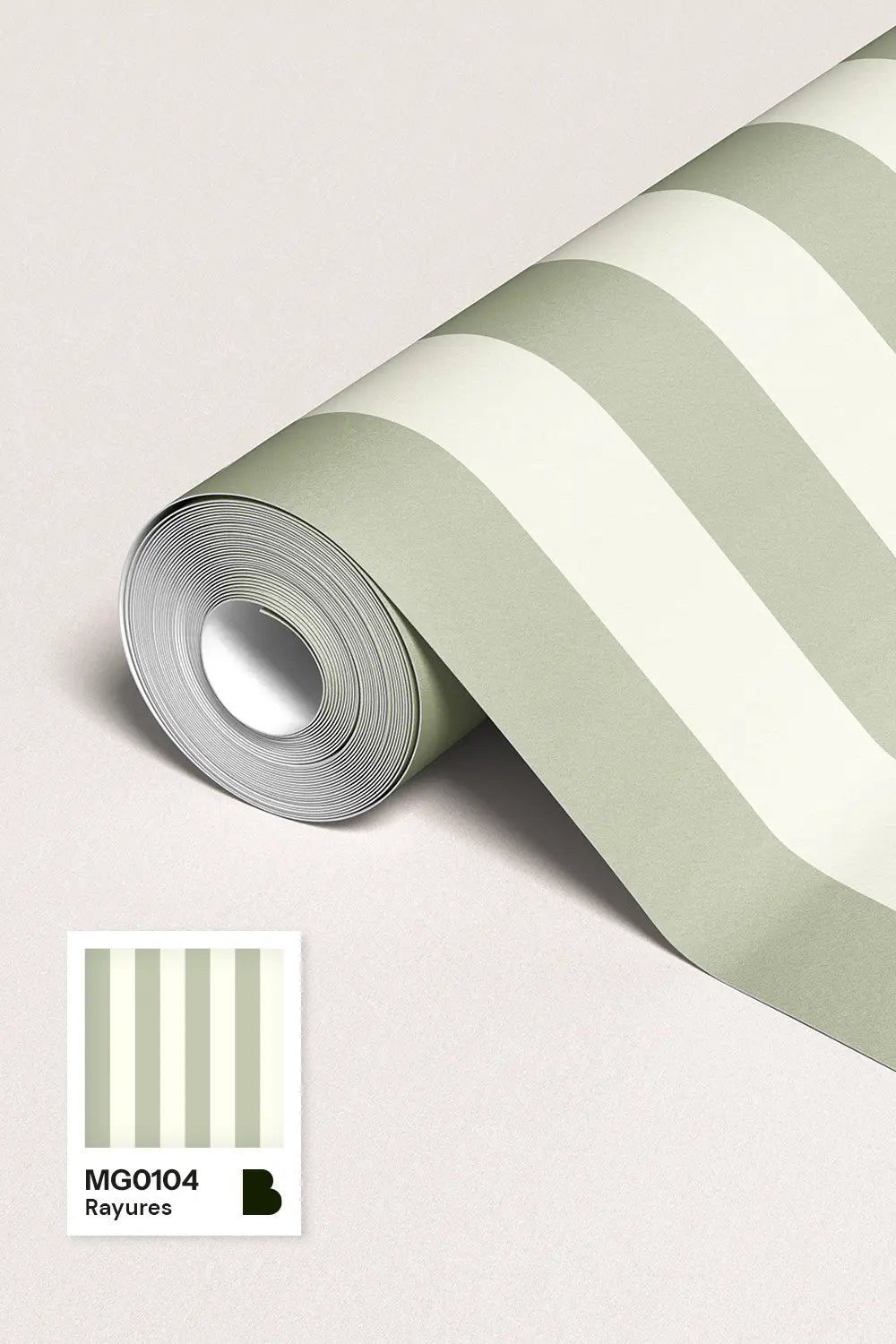 MG0104 | Papier peint Rayures Vert Matcha