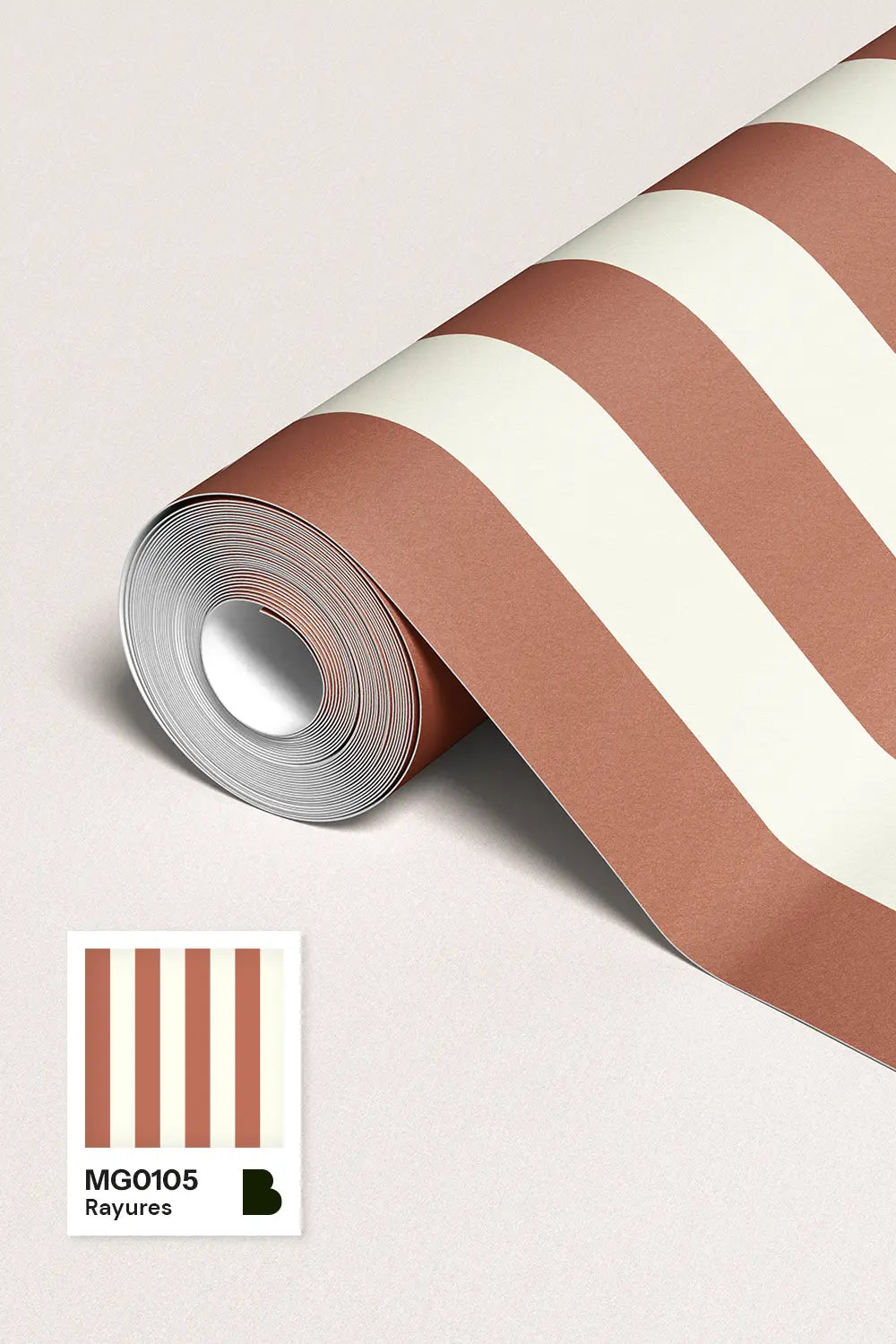 MG0105 | Papier peint Rayures Terracotta