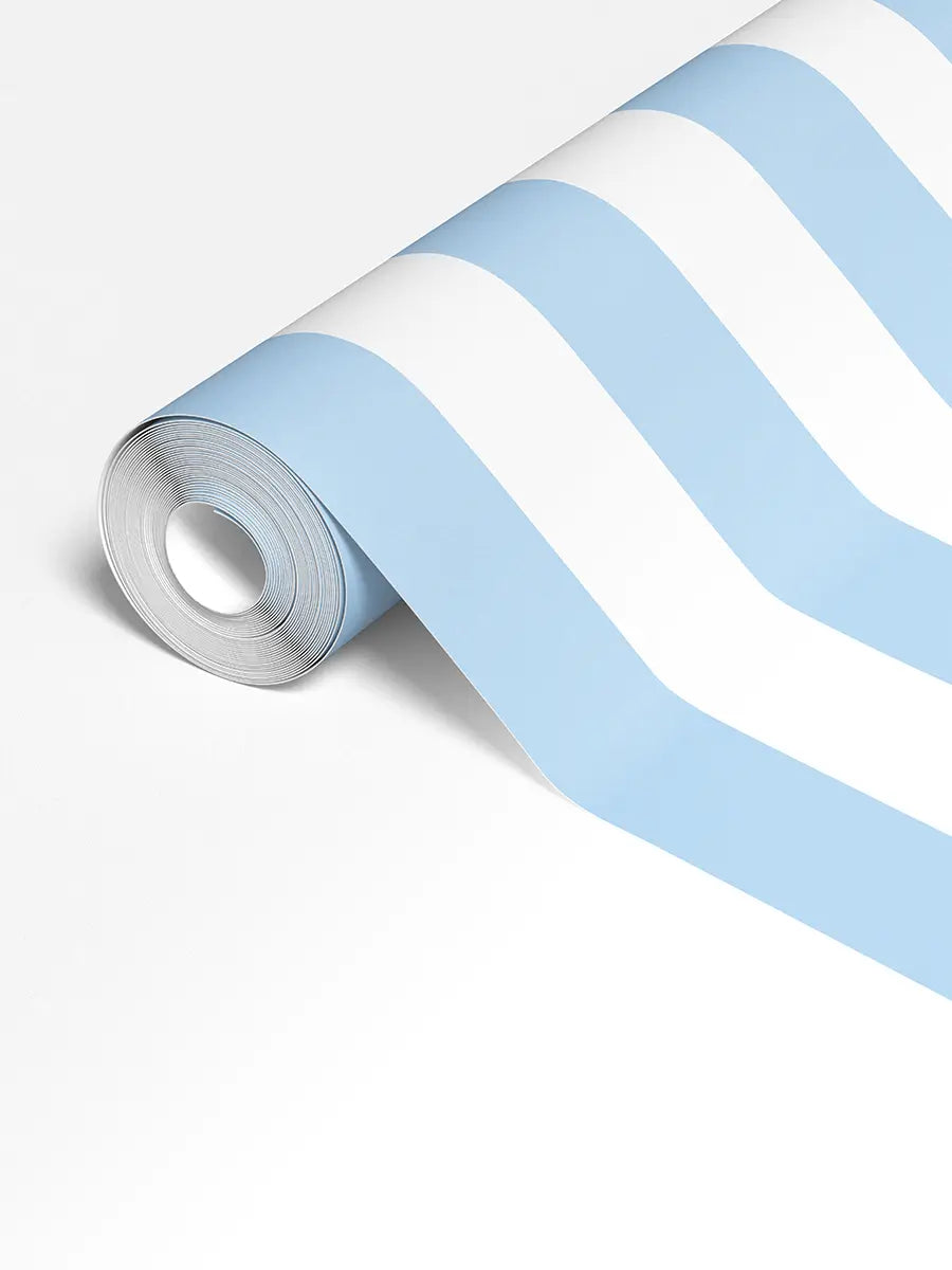 Papier peint Rayures Bleu Iceberg
