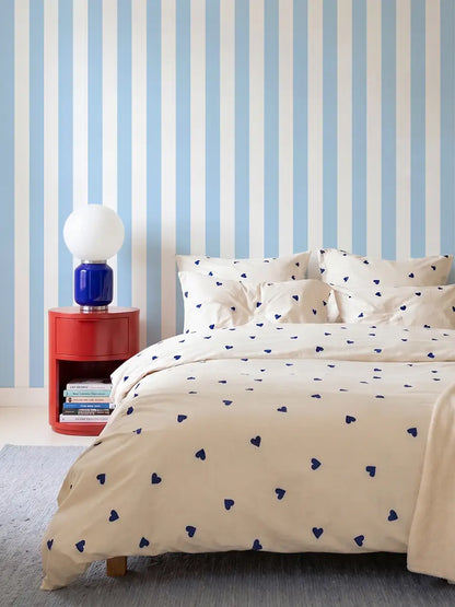 Papier peint Rayures Bleu Iceberg
