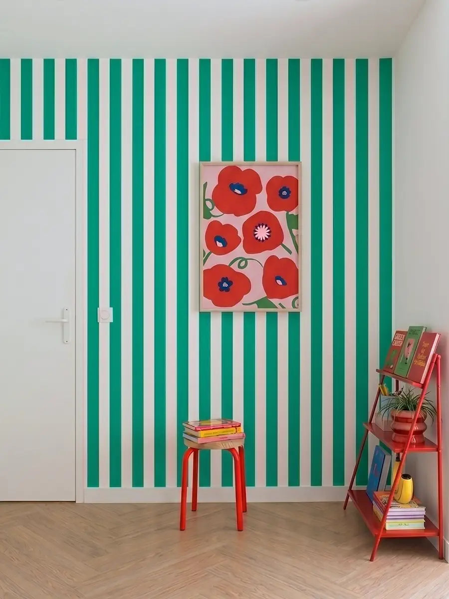Papier peint Rayures Vert Crush