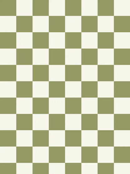 Papier peint Damier Vert Olive
