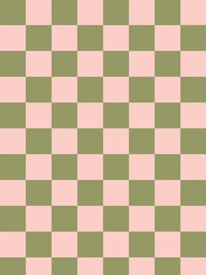 Papier peint Damier Olive/Rose