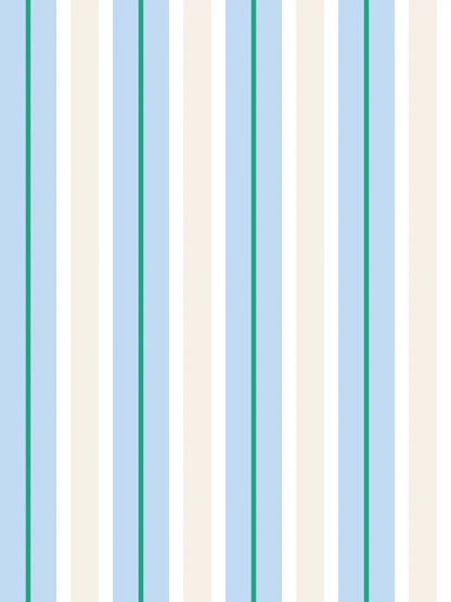 Papier peint rayures Gelato Bleu et Crème