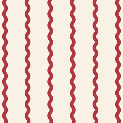 Papier peint rayures ondulées rouge