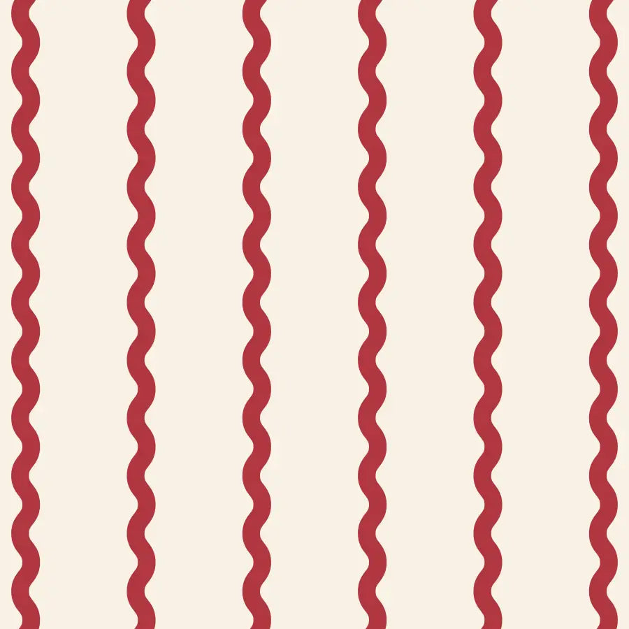 Papier peint rayures ondulées rouge