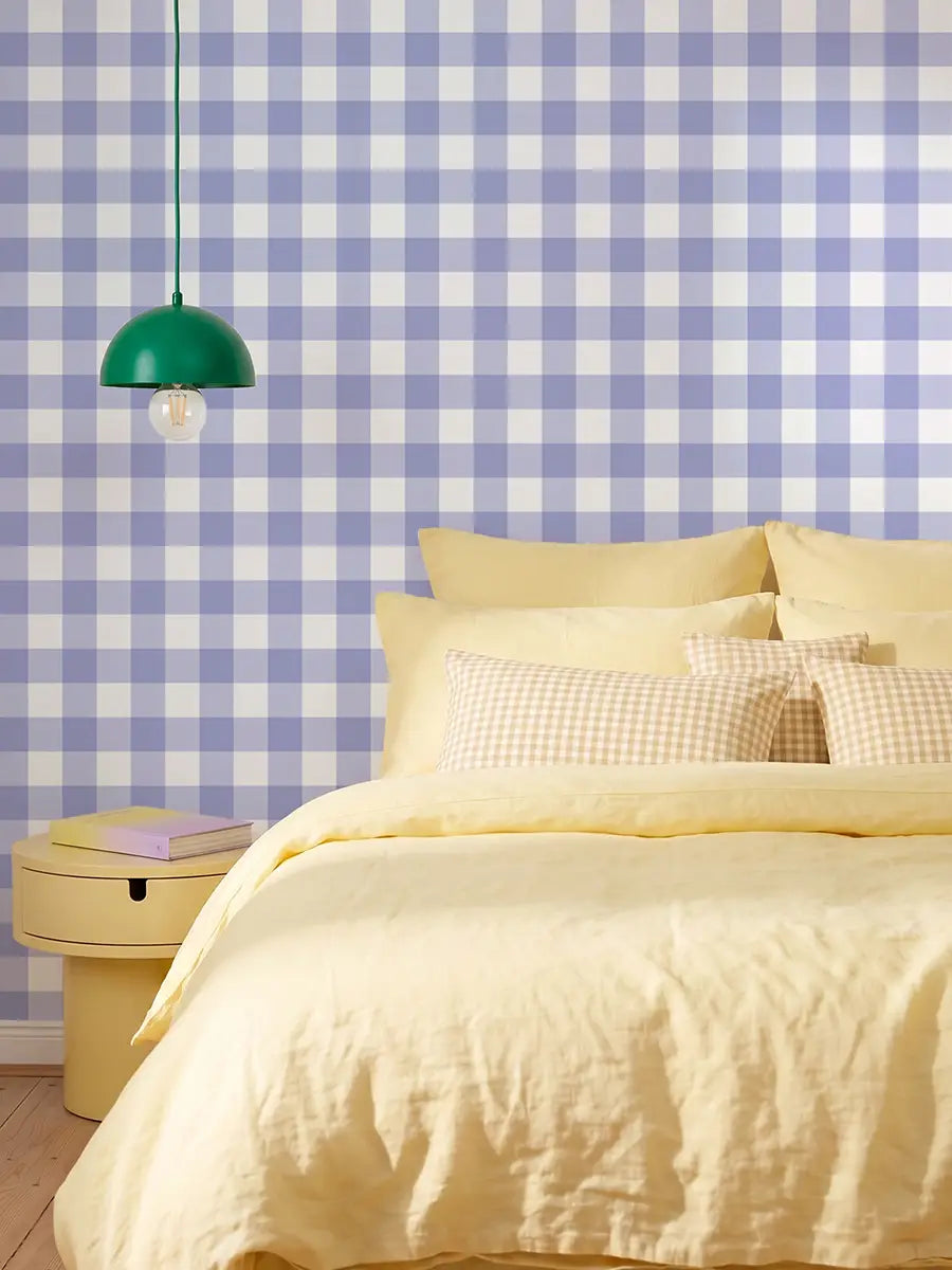 Papier peint Vichy Diabolo Violette