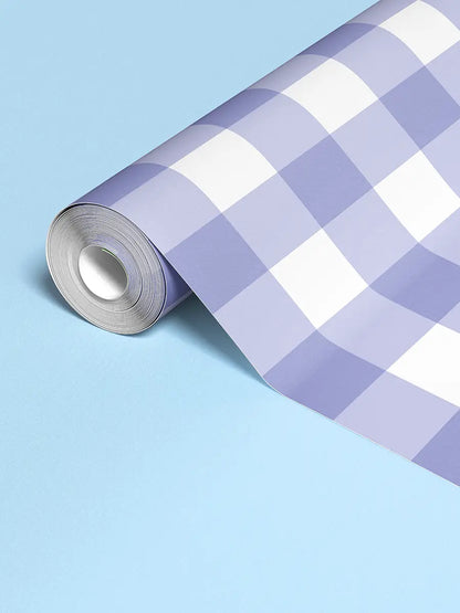 Papier peint Vichy Diabolo Violette