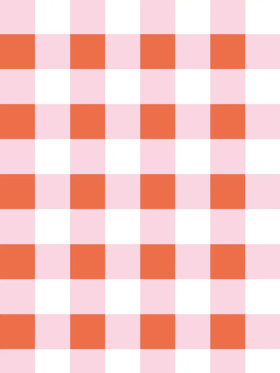 Motif Papier peint Vichy Orange Rose