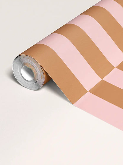 Papier peint Tempo Ocre & Rose Argile