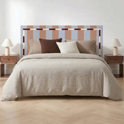 Tête de lit Rayures Beige et Bleu grisé