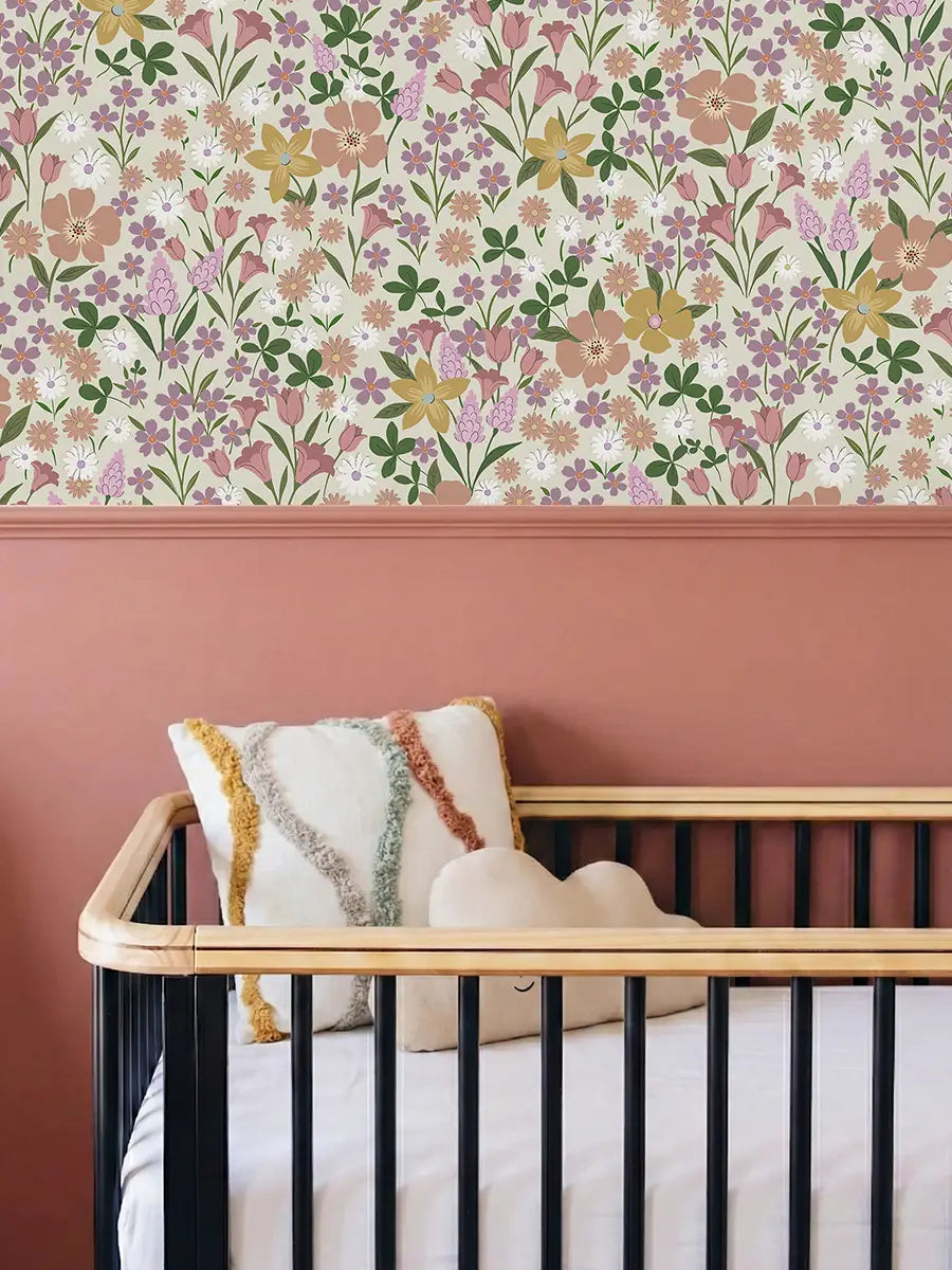 Papier peint fleuri Millefleurs sur mesure