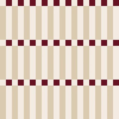 Soubassement Damier graphique Beige & Bordeaux